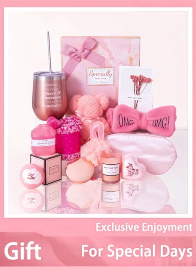 fantasize Gift Box for Women - Best Gifts for Birthday, Wedding, and Special Occasions Combined materials Pink 21x9.5x21 cm - Image 1